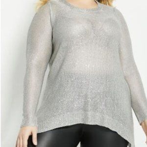 Ashley Stewart SEQUINED ASYMMETRIC SWEATER  NWT